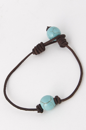 Two Antique Stone Bead Hinge Bracelet